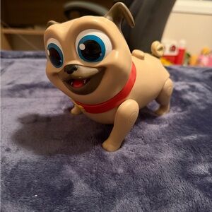 Charming Disney Tan Toy Dog with Red Collar